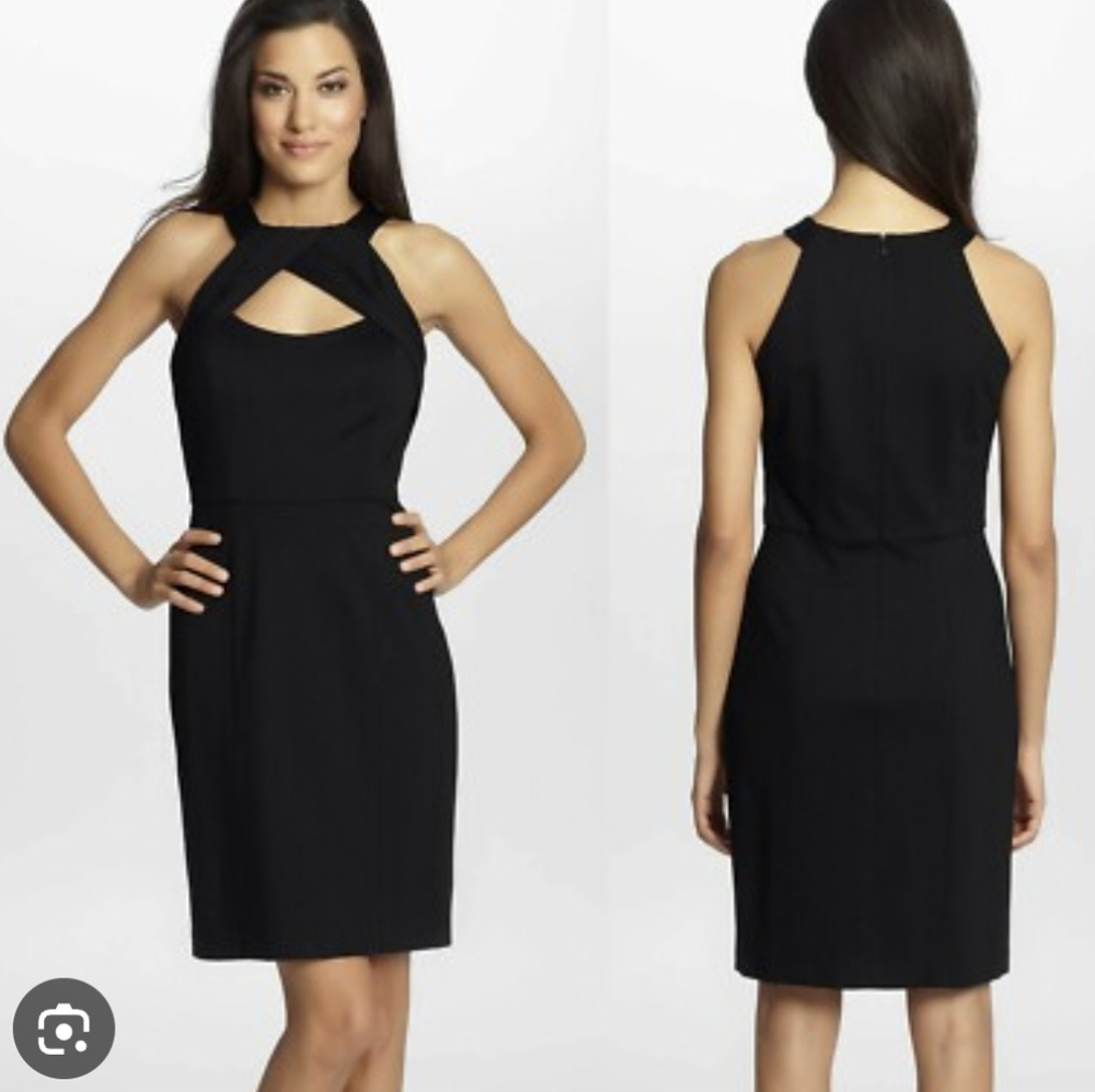 Cynthia Steffe EUC Black Keyhole Halter Dress Size 4